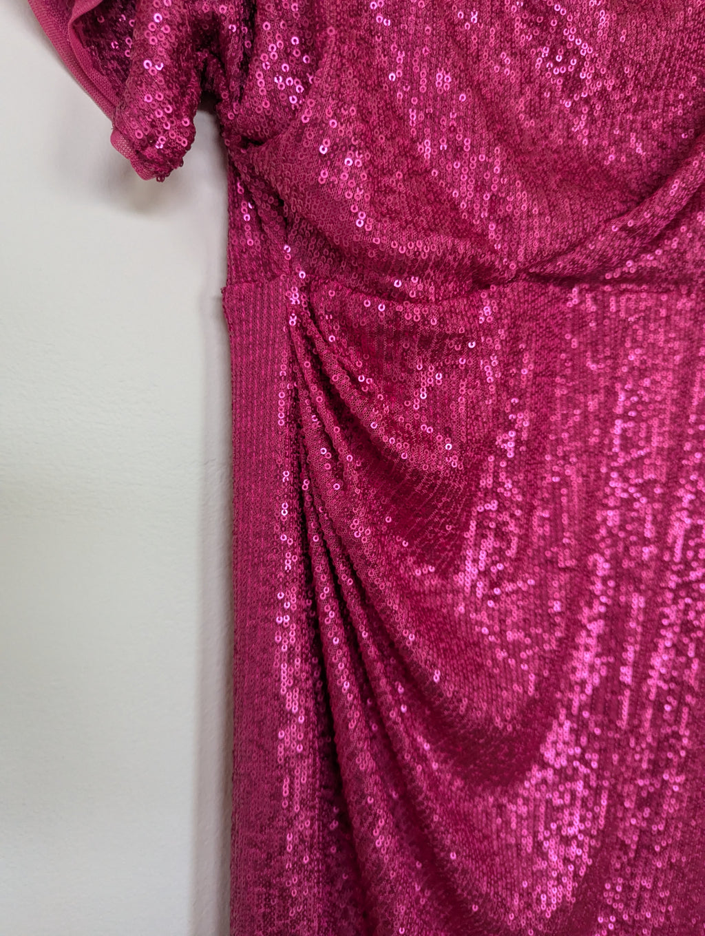 Montique Hot Pink Sequin Midi Dress