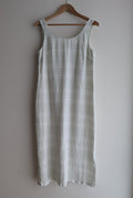 Club Petite White Gingham Linen Dress
