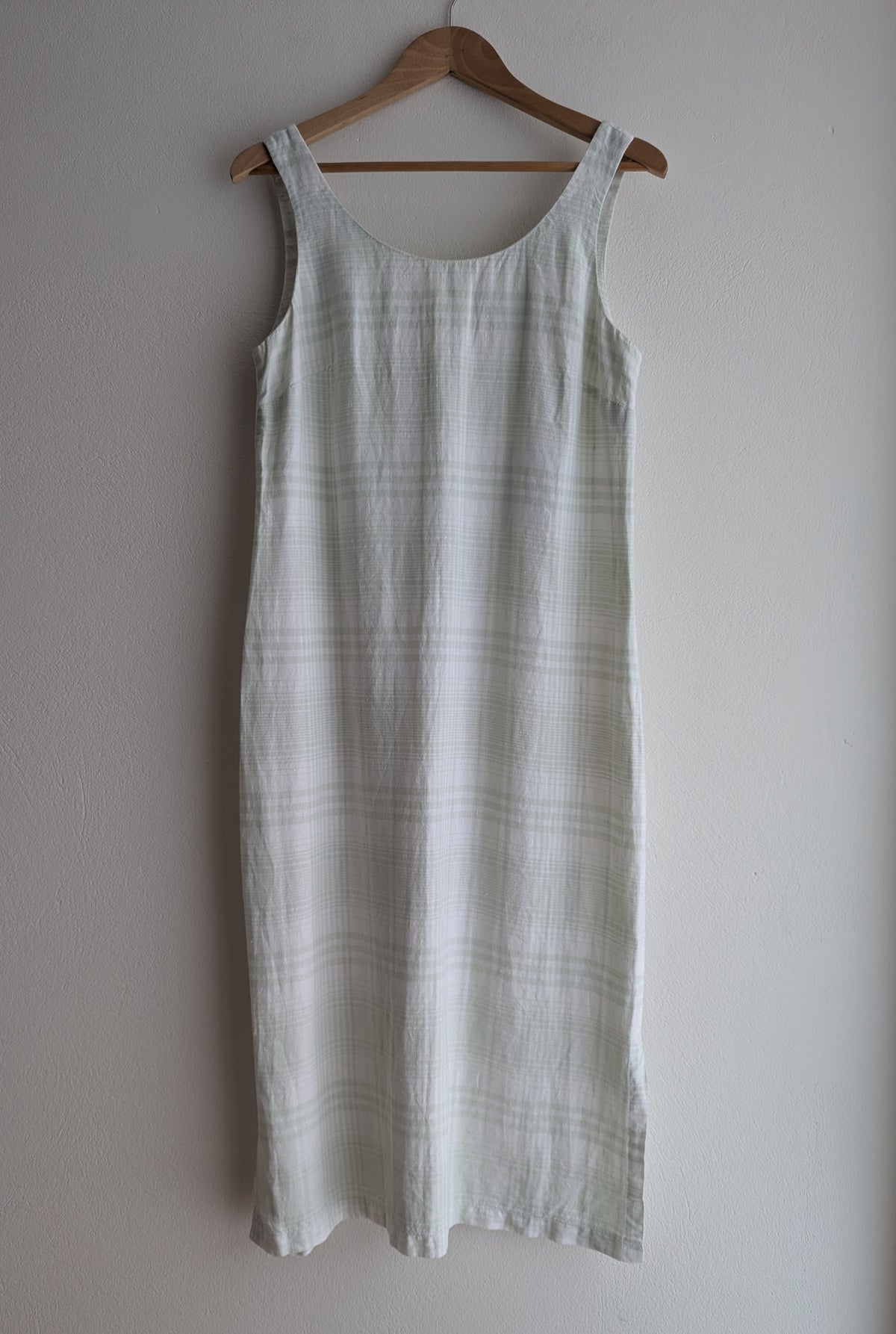 Club Petite White Gingham Linen Dress