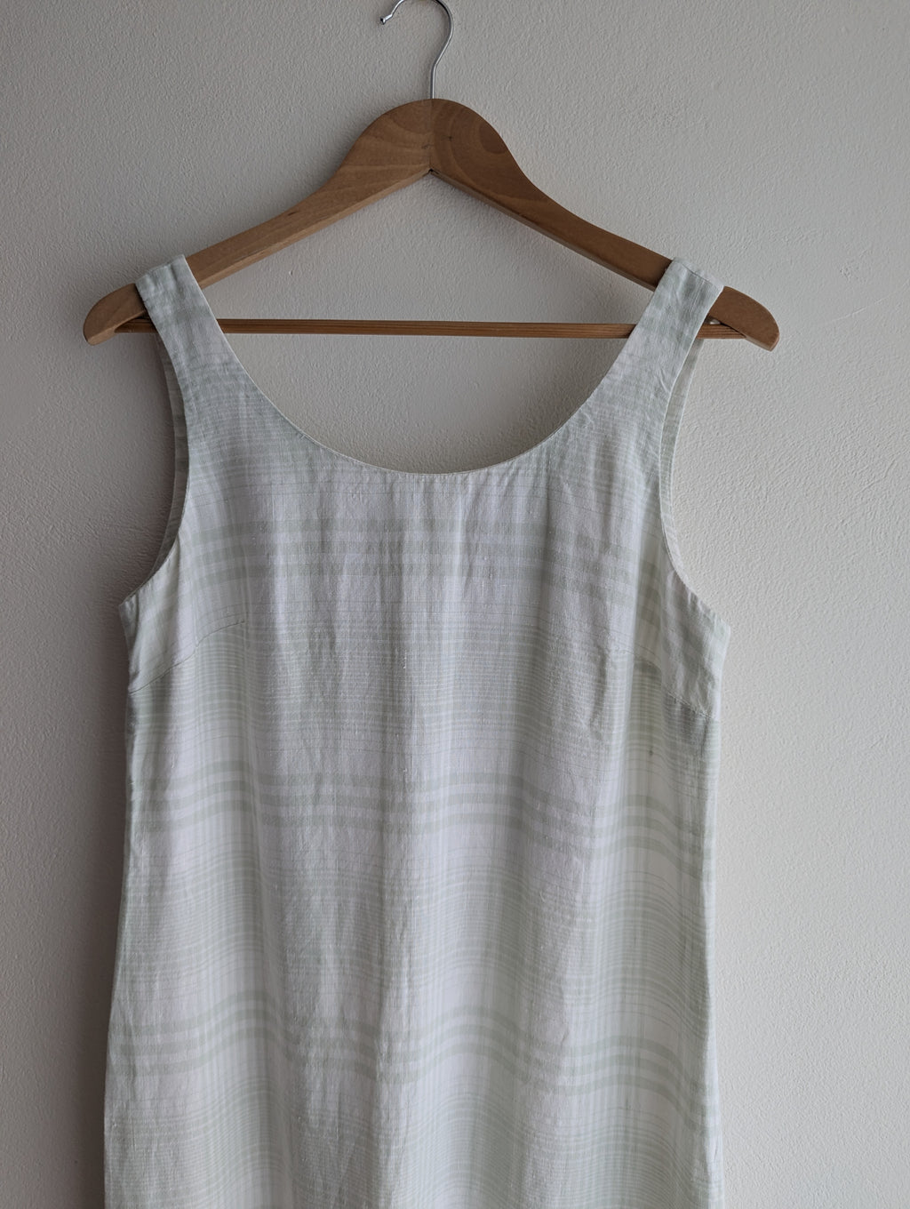 Club Petite White Gingham Linen Dress