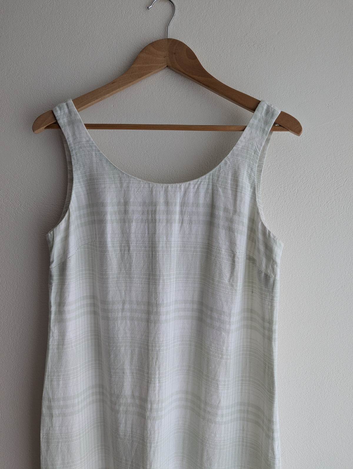 Club Petite White Gingham Linen Dress