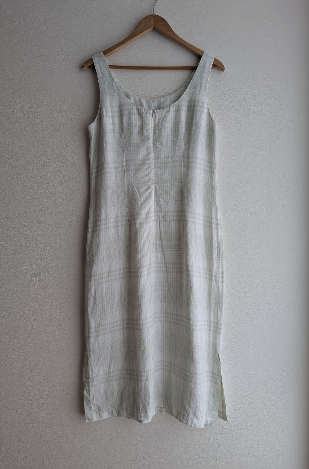Club Petite White Gingham Linen Dress