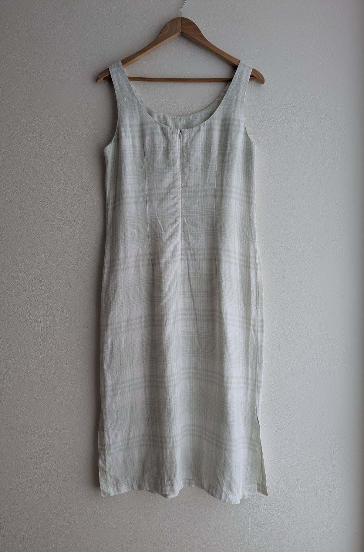 Club Petite White Gingham Linen Dress