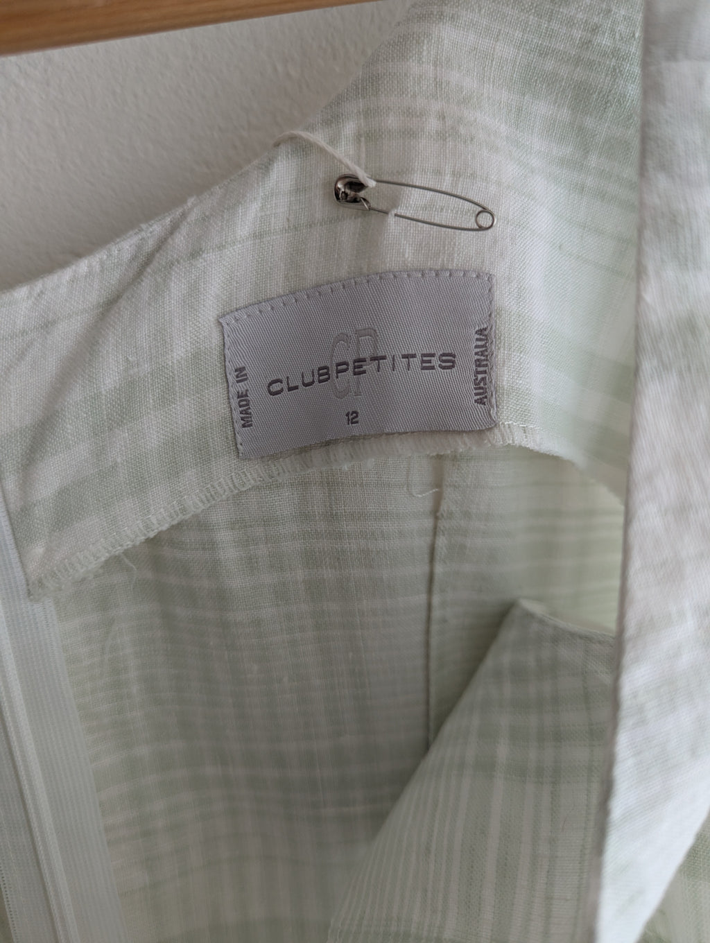 Club Petite White Gingham Linen Dress