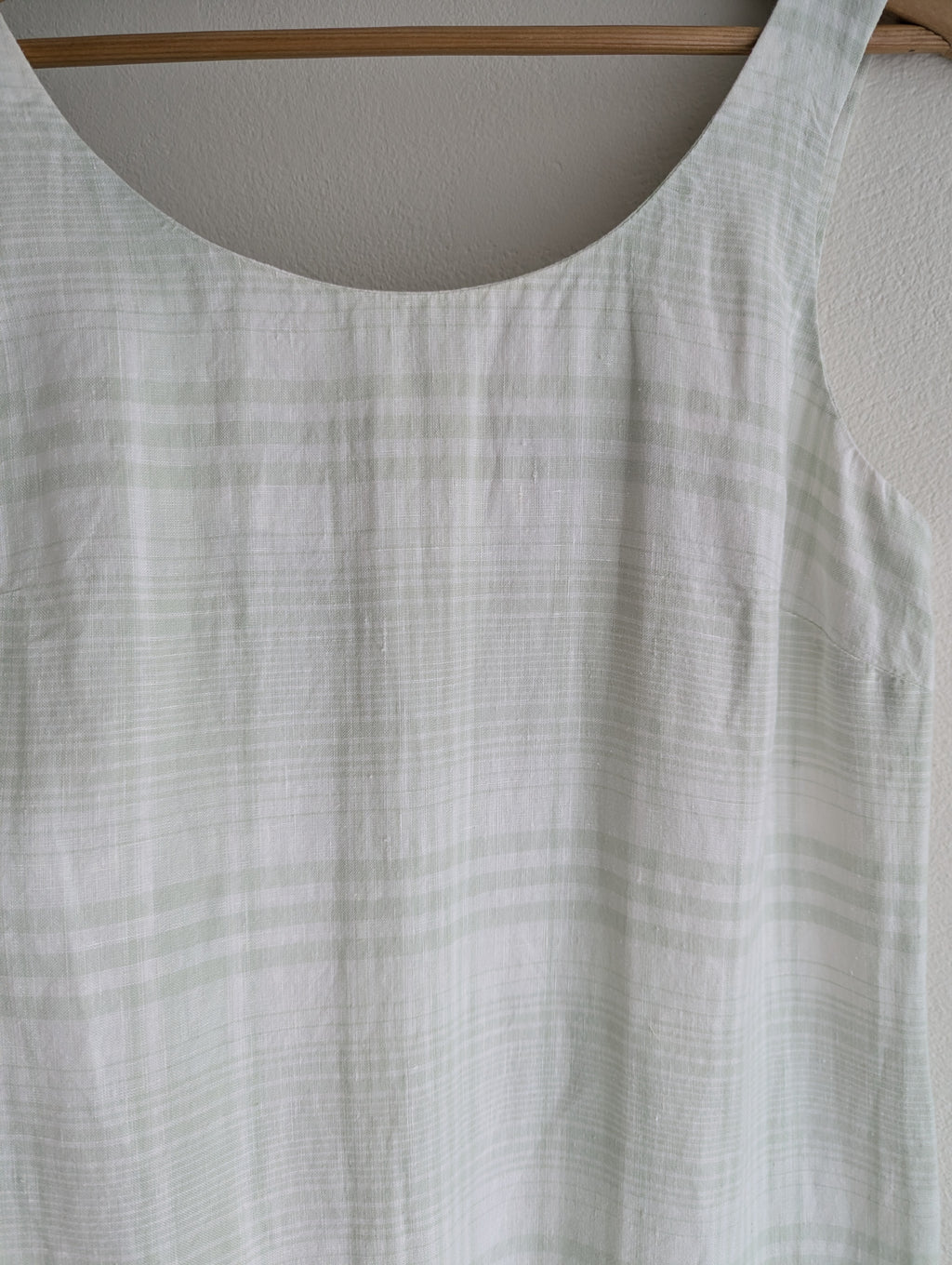 Club Petite White Gingham Linen Dress