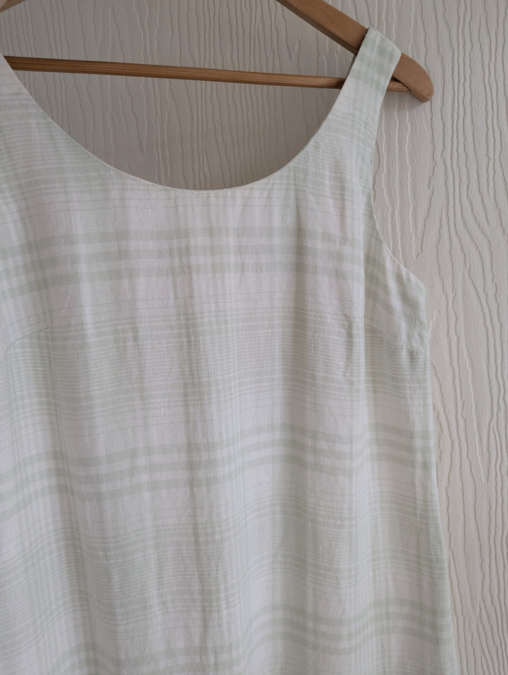 Club Petite White Gingham Linen Dress