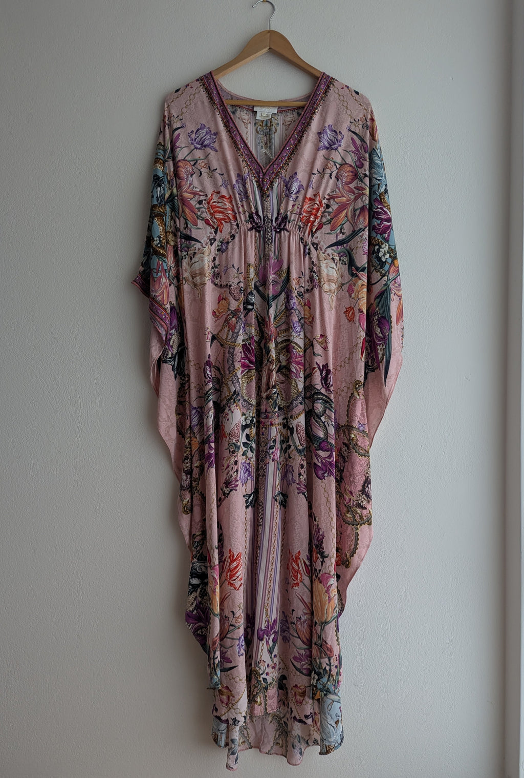 Camilla Pink Silk Maxi Kaftan Dress