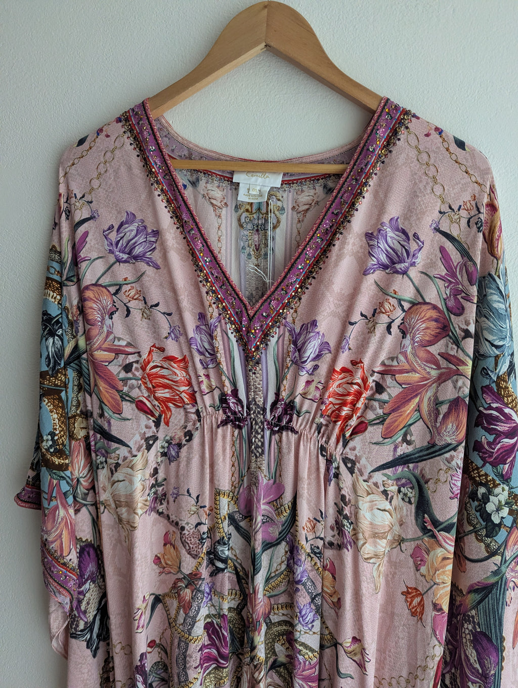 Camilla Pink Silk Maxi Kaftan Dress