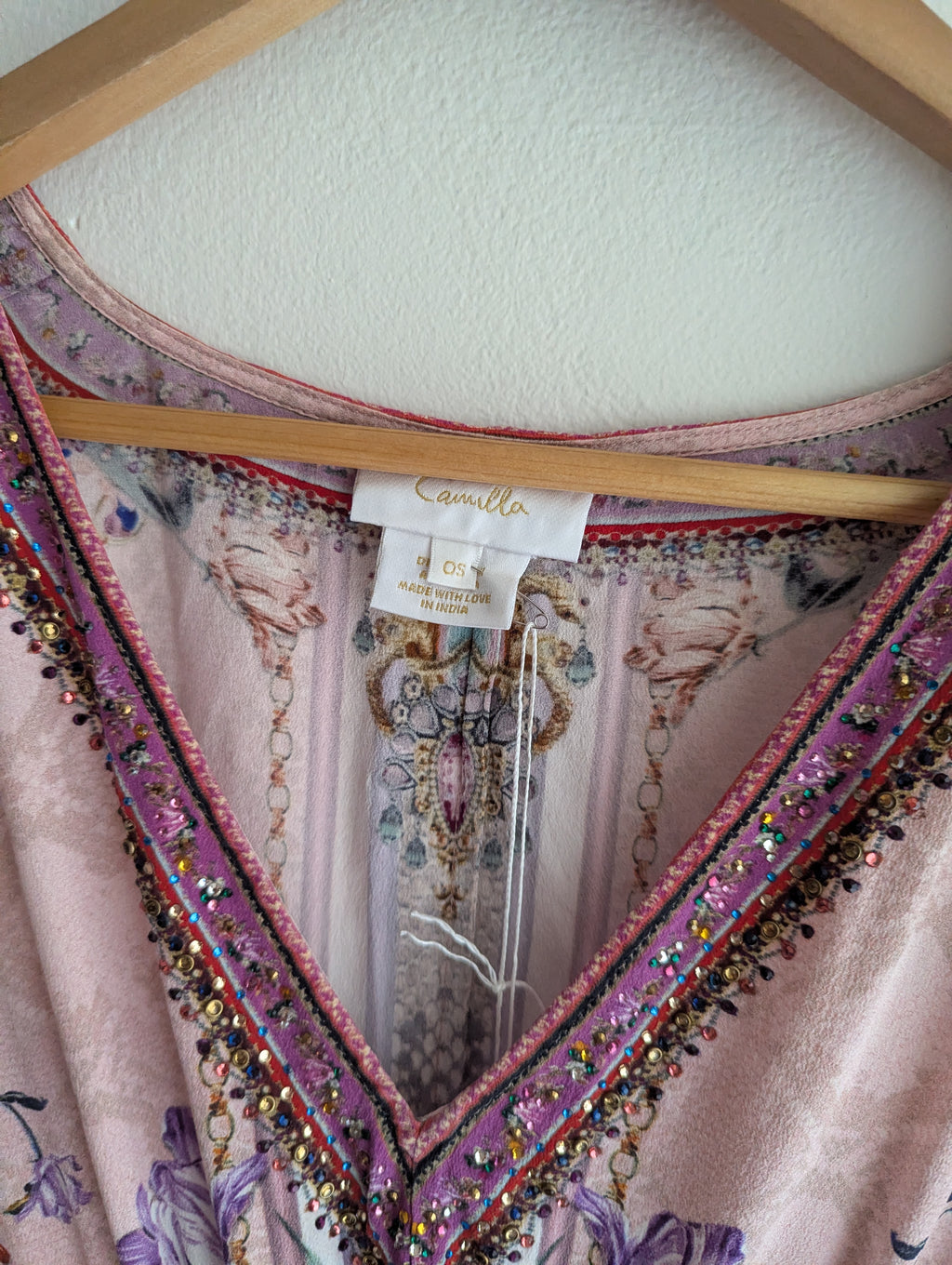 Camilla Pink Silk Maxi Kaftan Dress