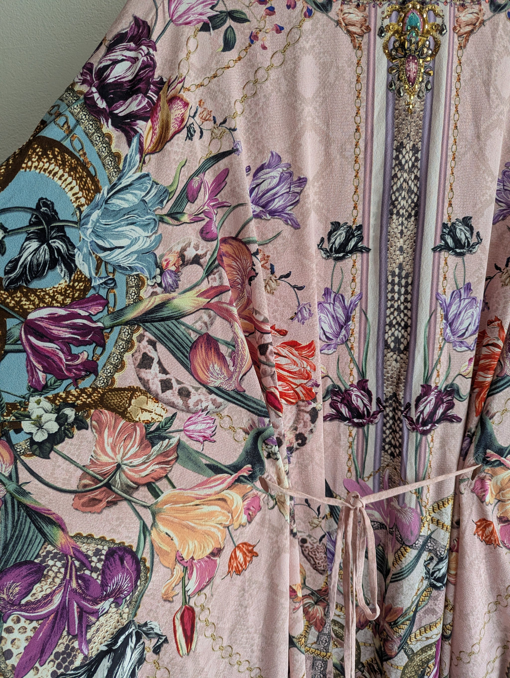 Camilla Pink Silk Maxi Kaftan Dress