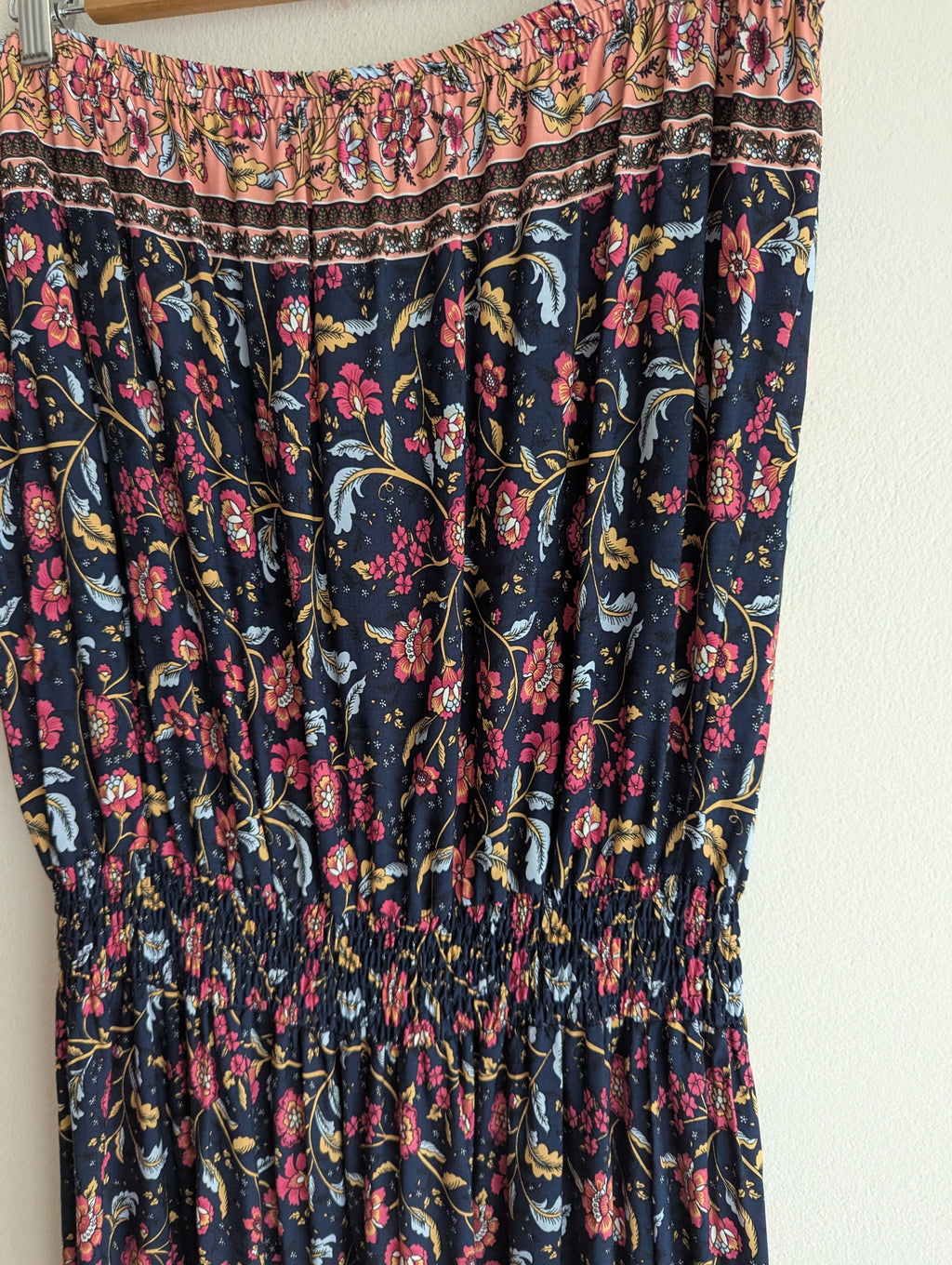 Cordelia St Navy Floral Strapless Dress