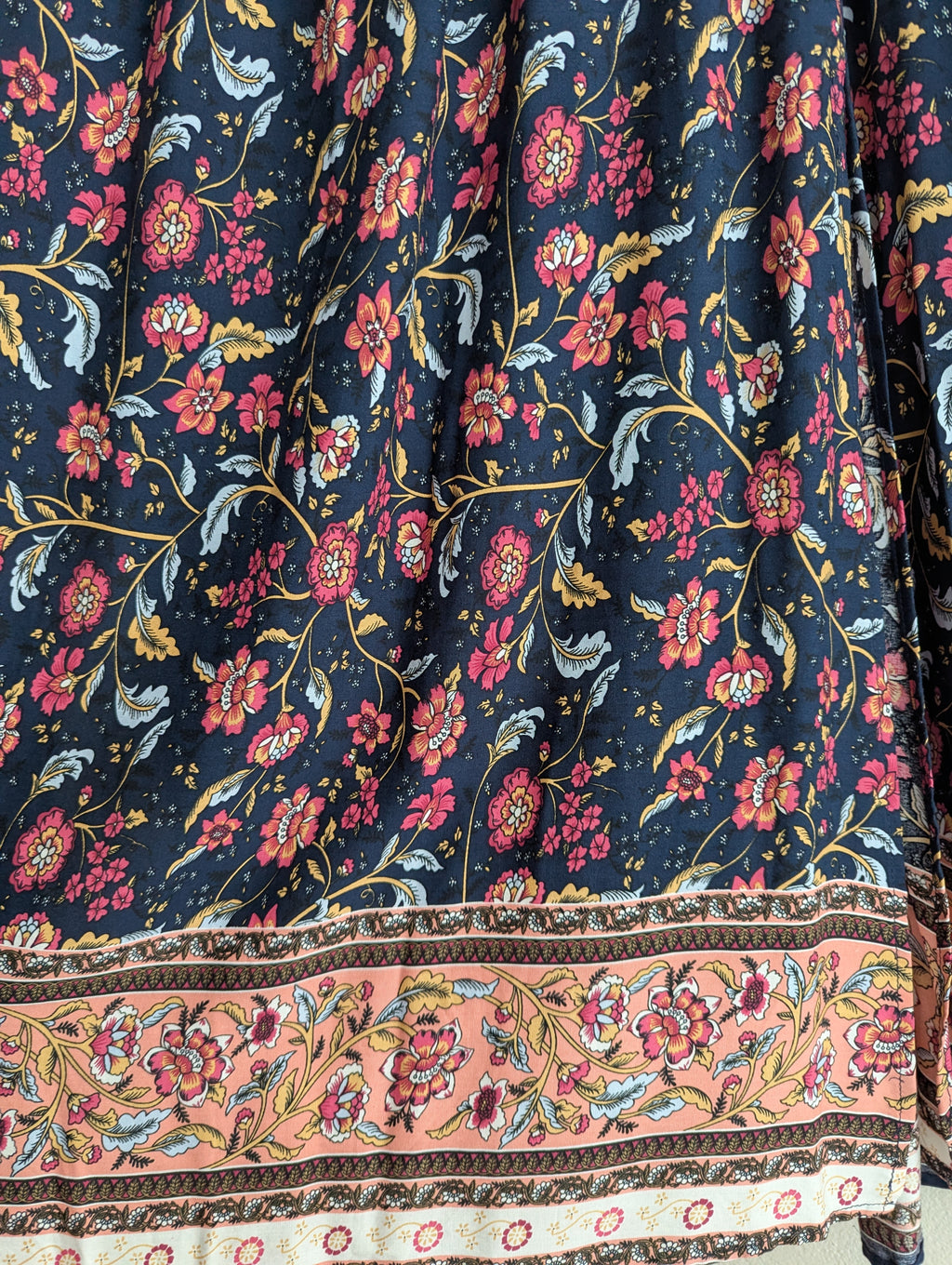 Cordelia St Navy Floral Strapless Dress