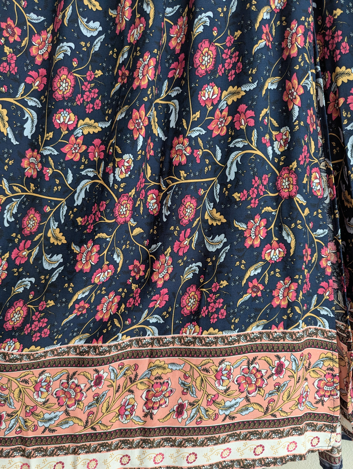 Cordelia St Navy Floral Strapless Dress