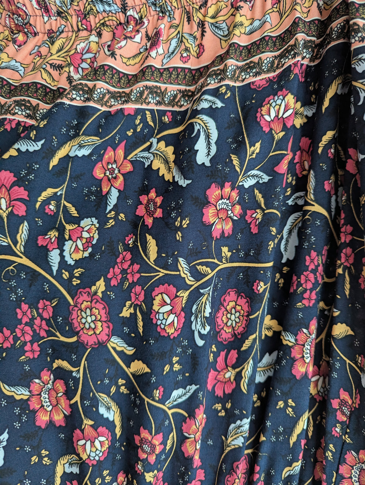Cordelia St Navy Floral Strapless Dress