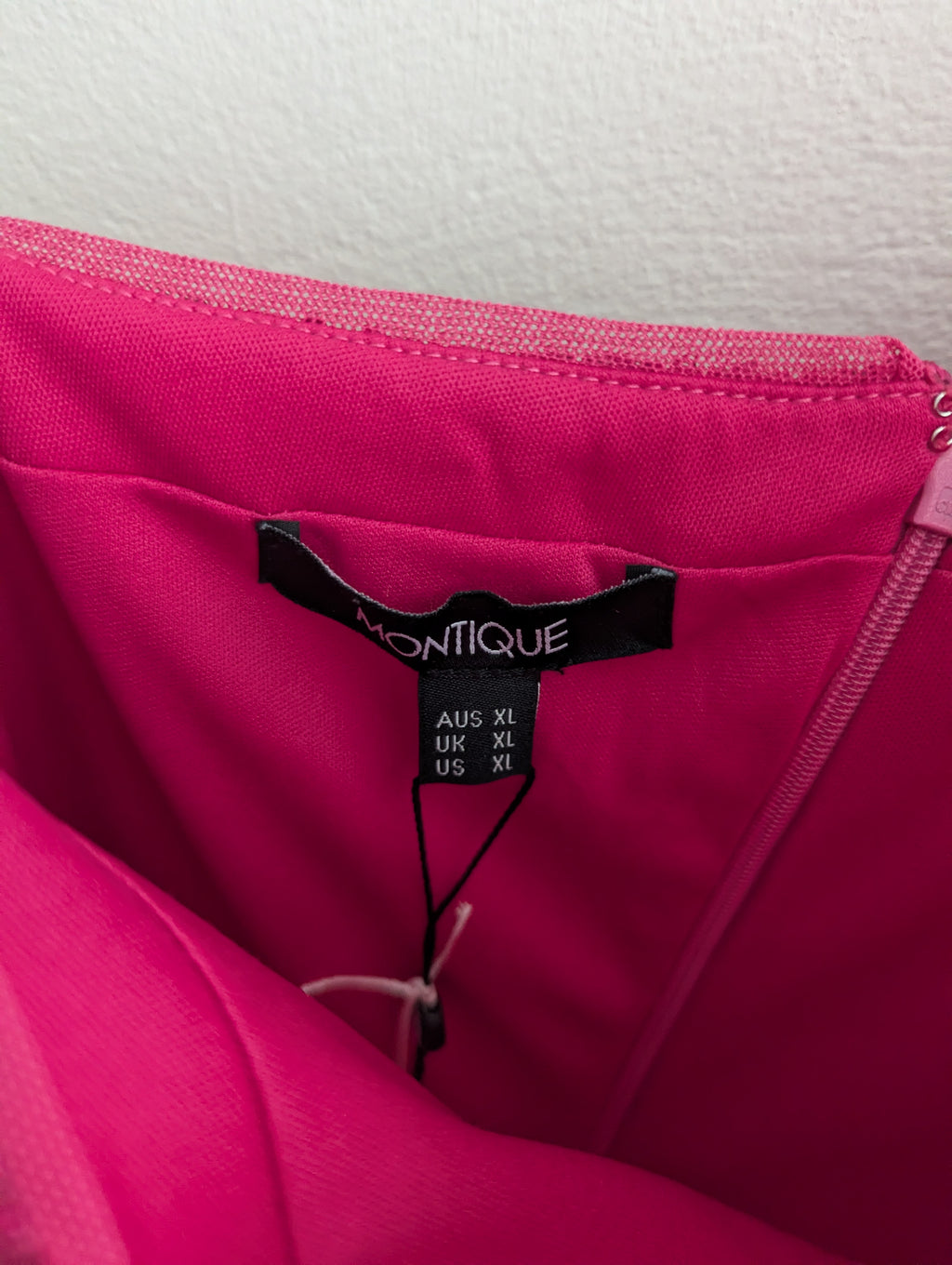 Montique Hot Pink Sequin Midi Dress