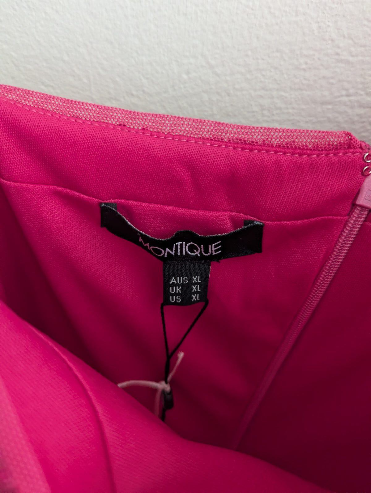 Montique Hot Pink Sequin Midi Dress