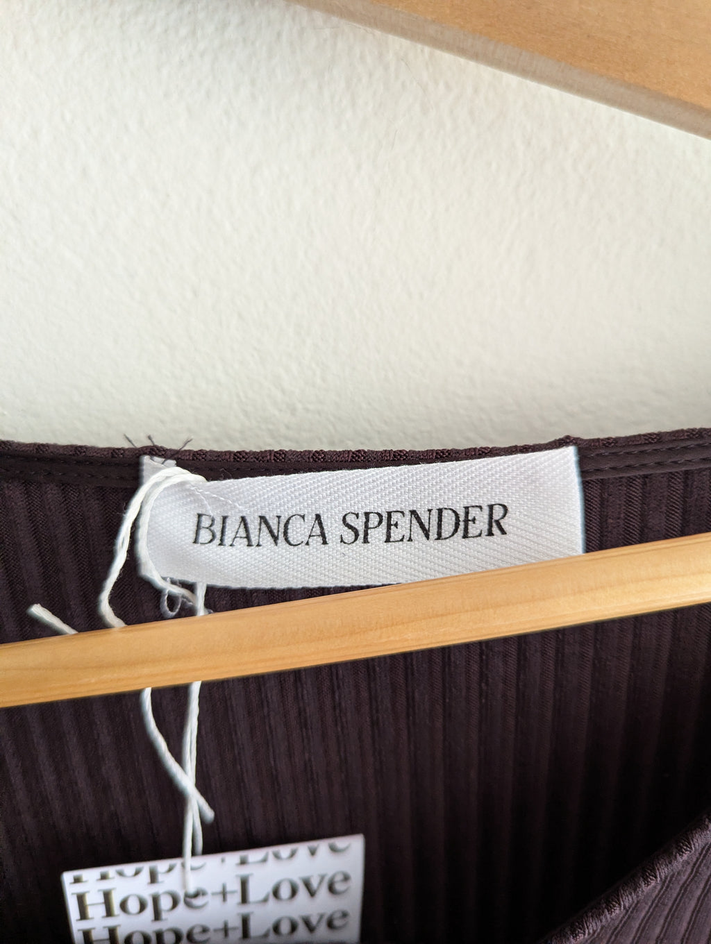 Bianca Spender Brown Ribbed Maxi Dress