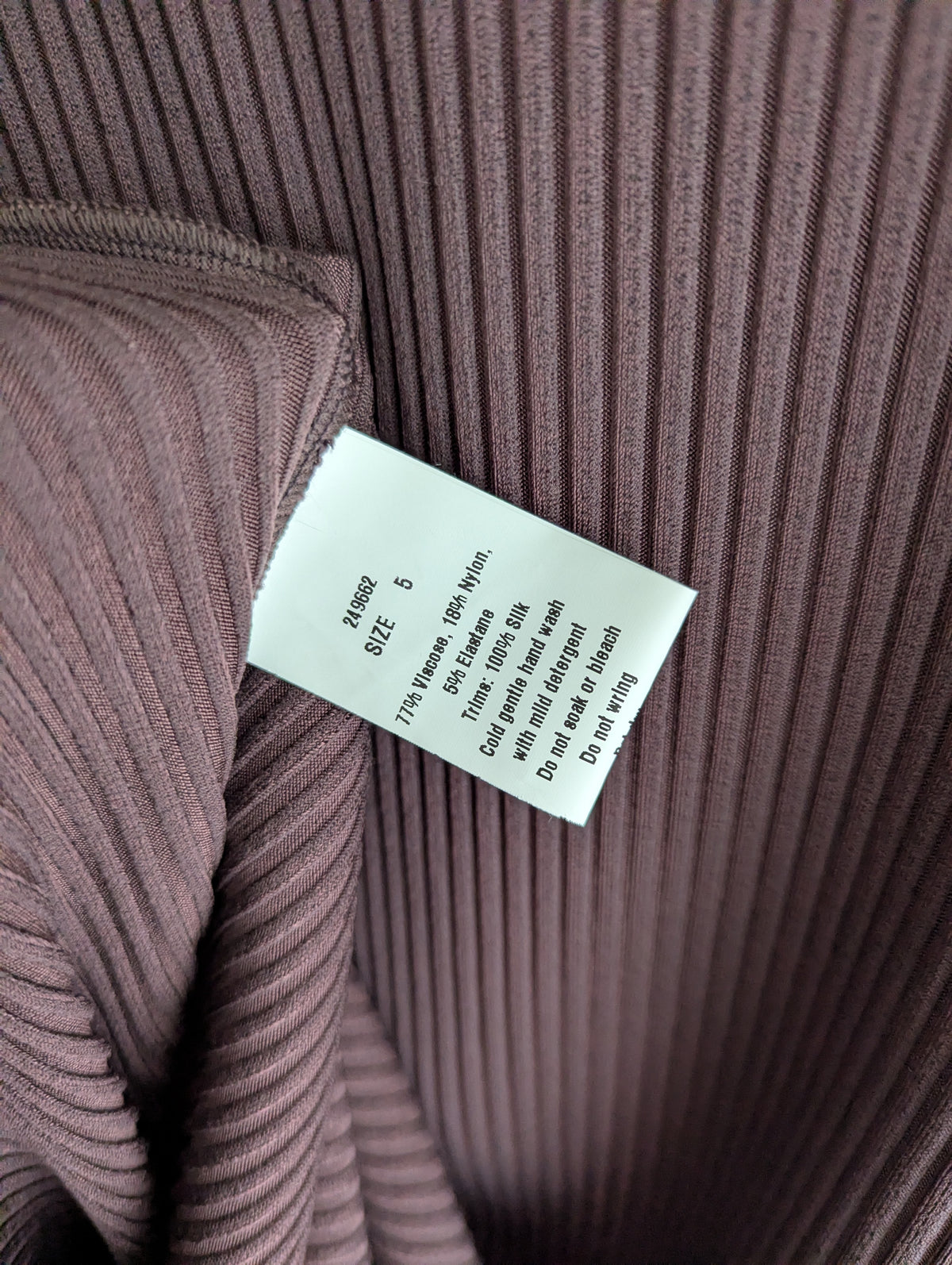 Bianca Spender Brown Ribbed Maxi Dress