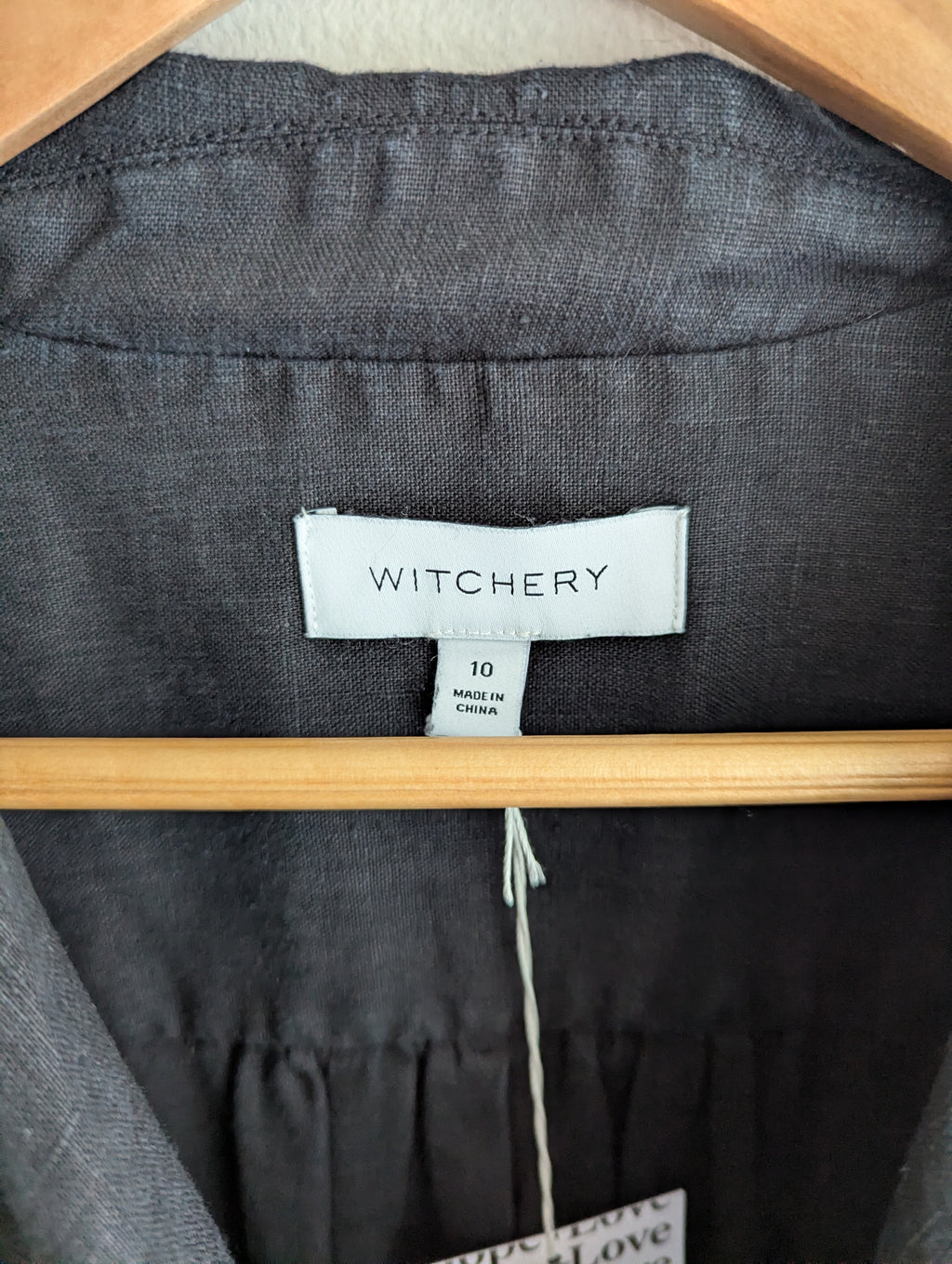 Witchery Black Linen Shirt Dress