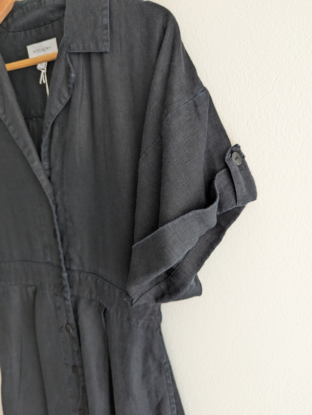 Witchery Black Linen Shirt Dress