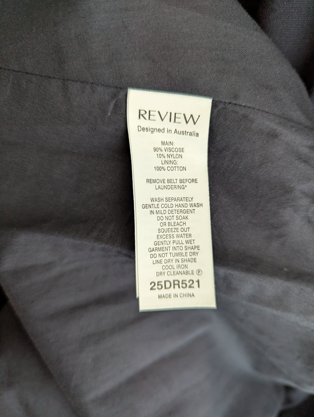 Review Navy Pintuck Maxi Dress