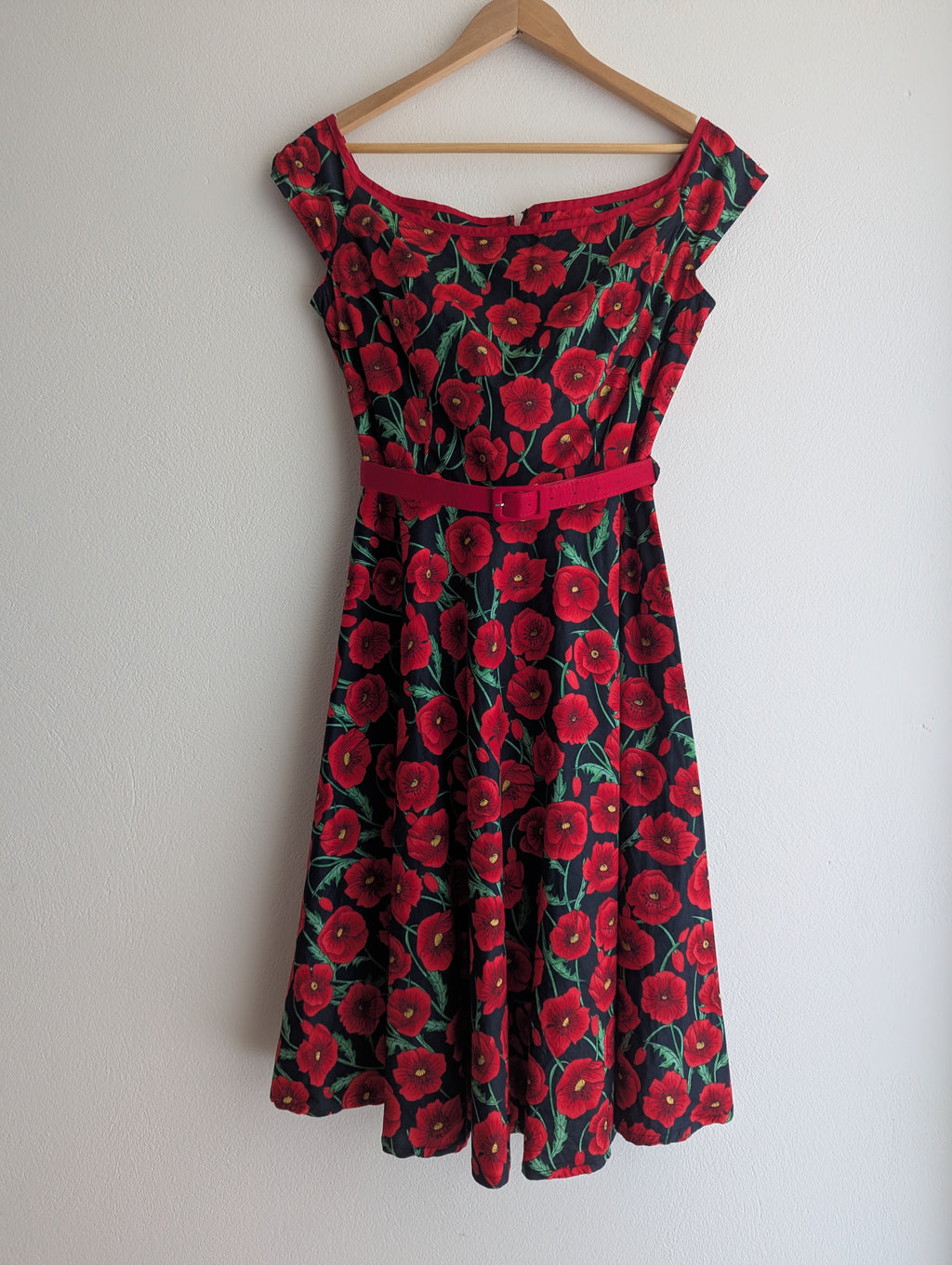 Hell Bunny Vixen Retro Red Poppy Fit & Flare Dress