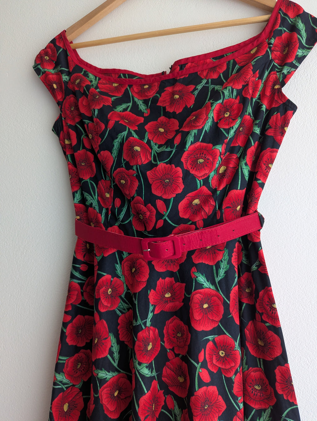 Hell Bunny Vixen Retro Red Poppy Fit & Flare Dress