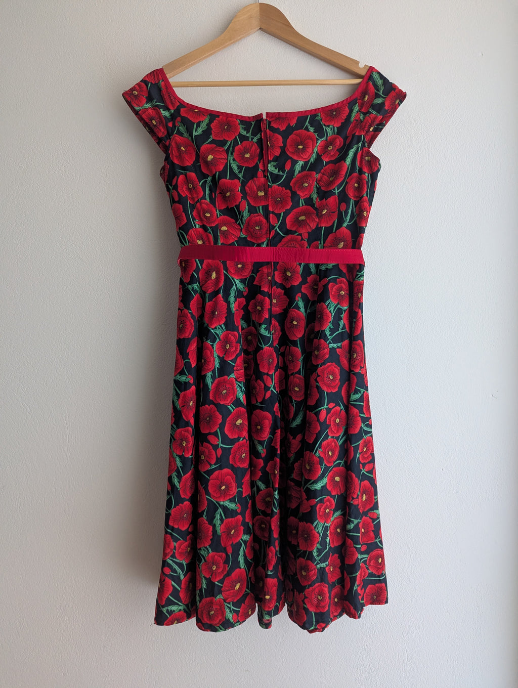 Hell Bunny Vixen Retro Red Poppy Fit & Flare Dress