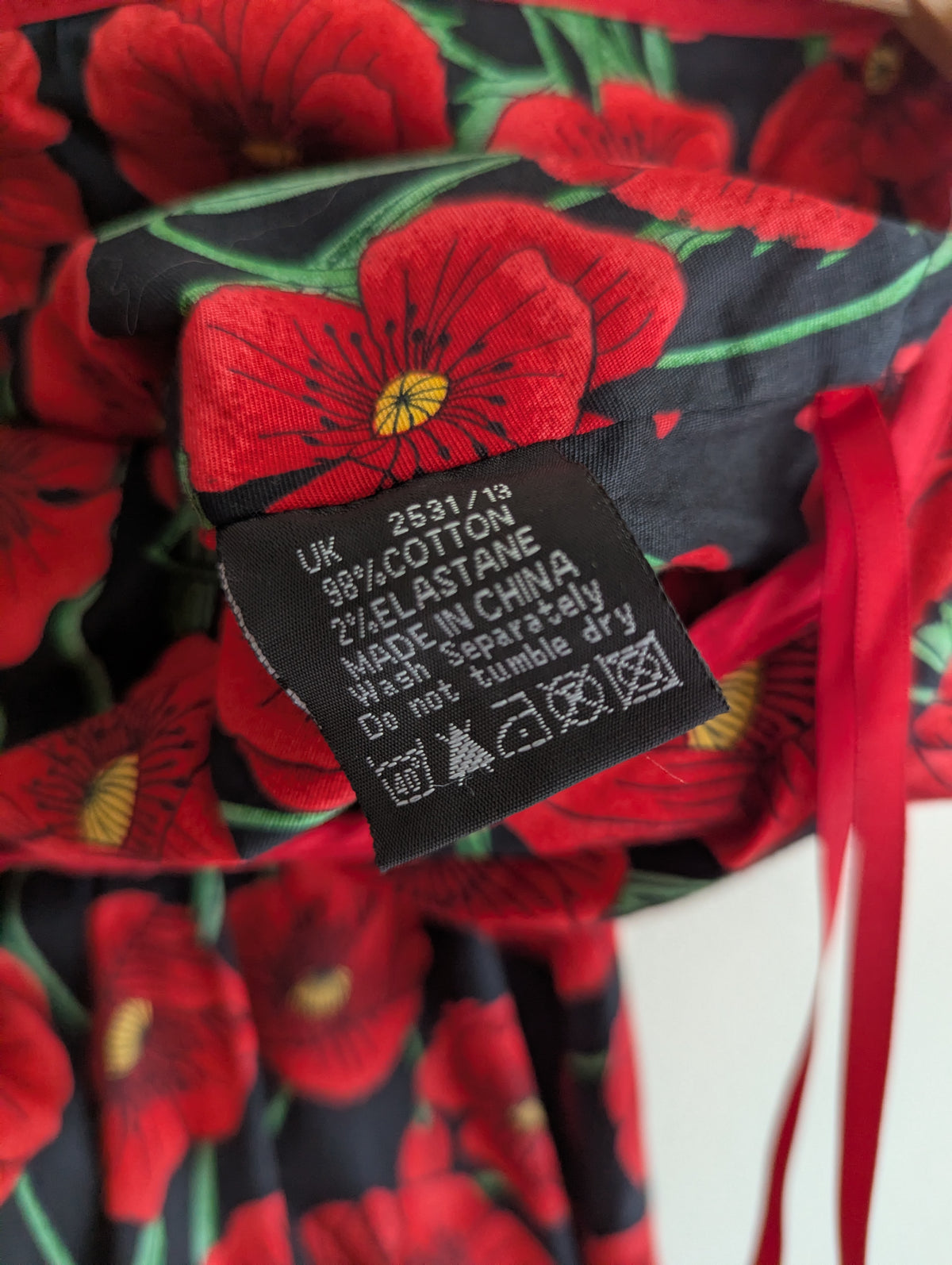 Hell Bunny Vixen Retro Red Poppy Fit & Flare Dress