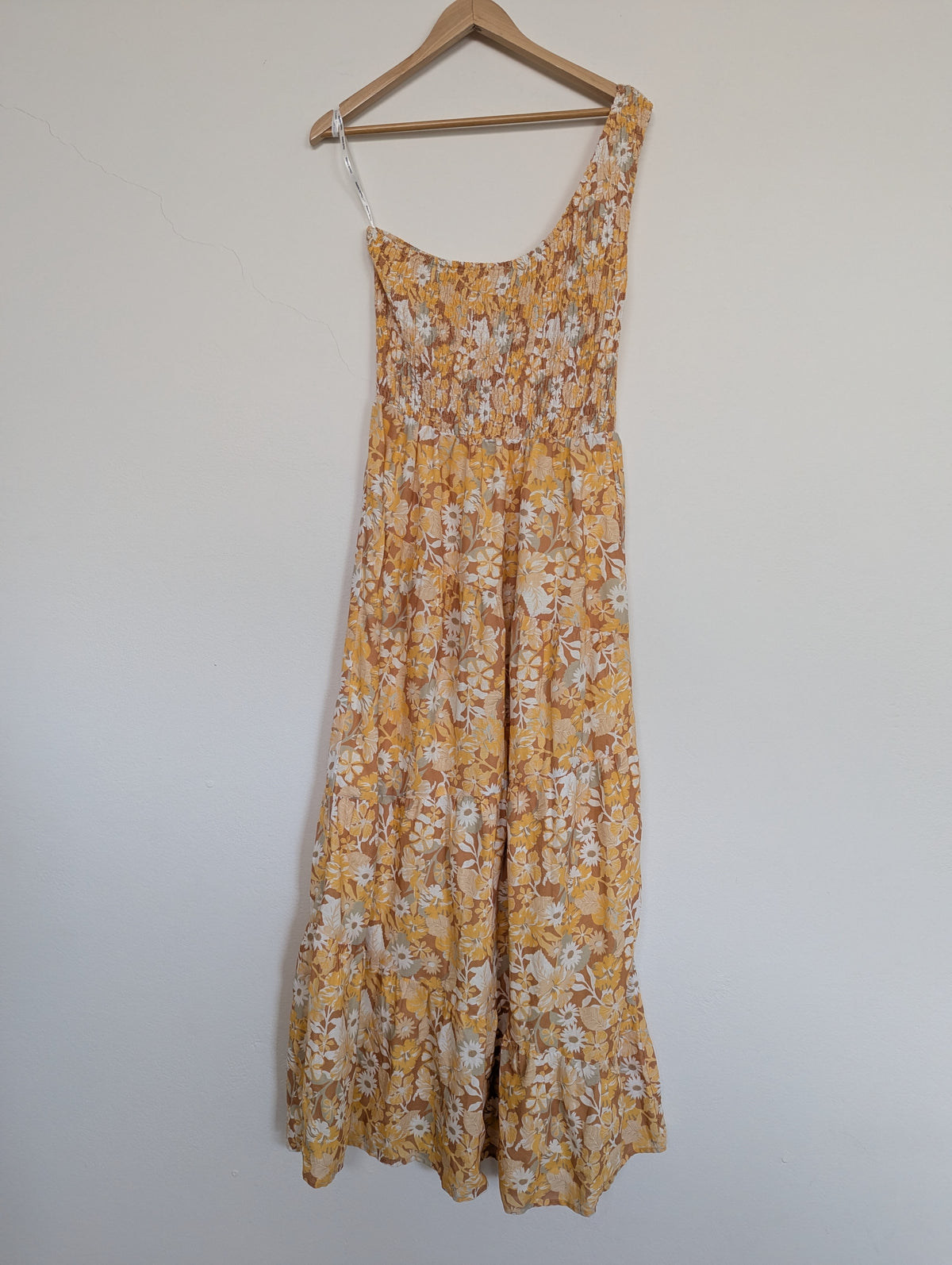 Charlie Holiday Sunny Yellow One Shoulder Maxi Dress