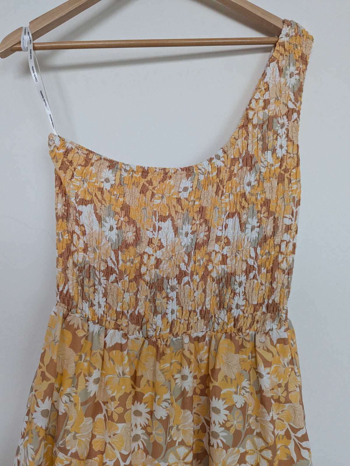 Charlie Holiday Sunny Yellow One Shoulder Maxi Dress