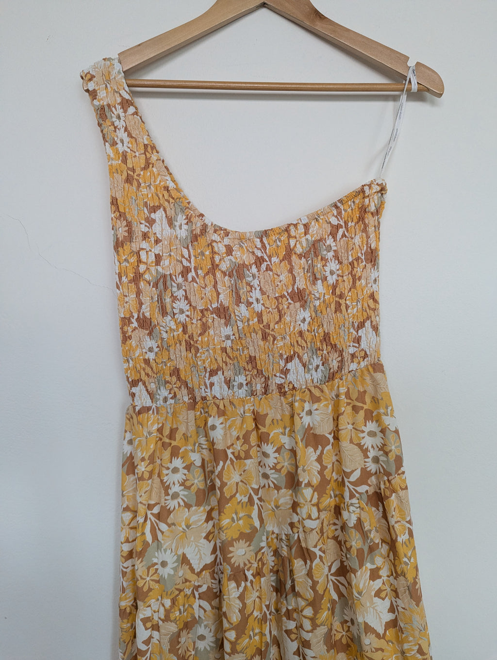 Charlie Holiday Sunny Yellow One Shoulder Maxi Dress