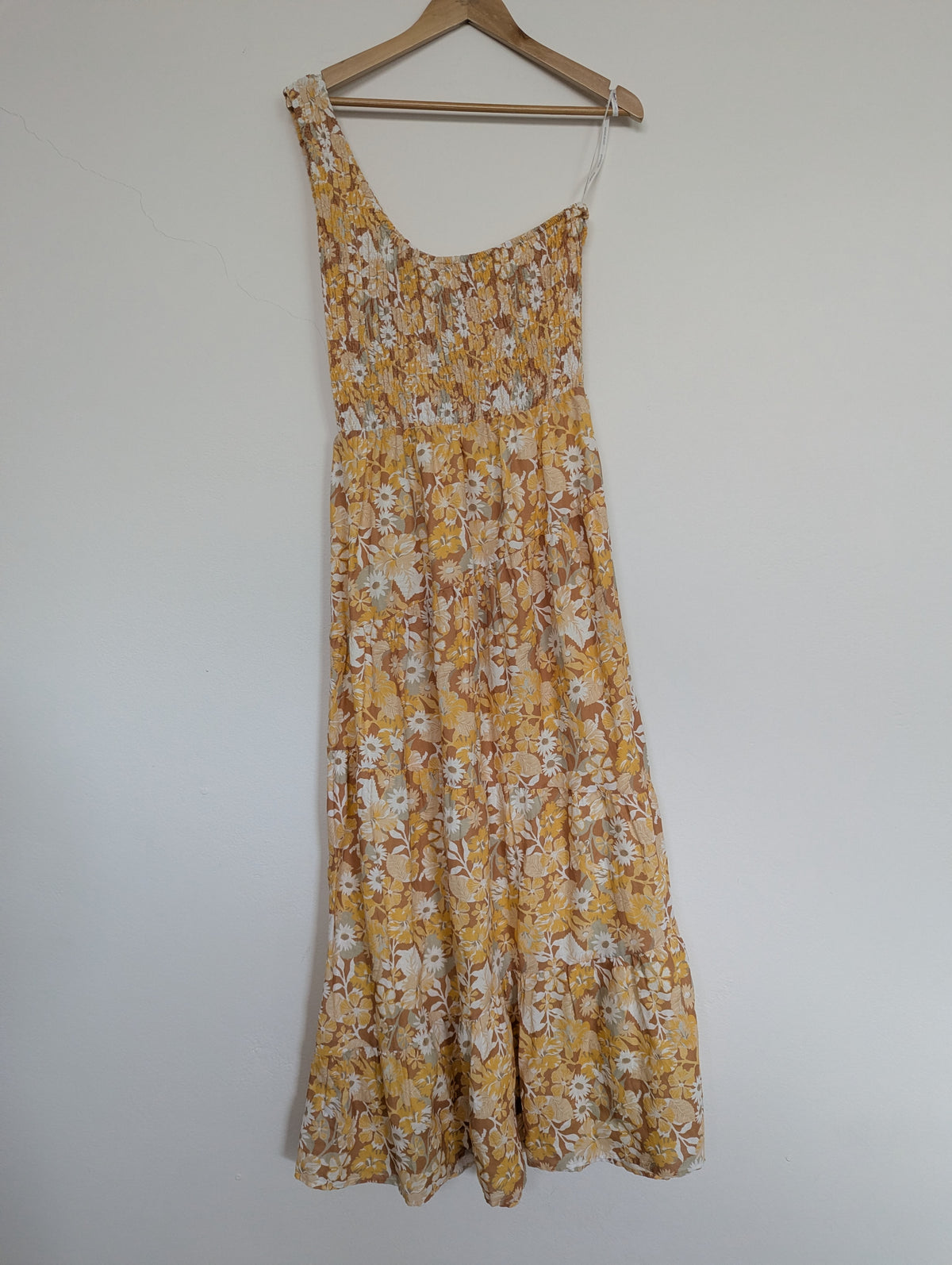 Charlie Holiday Sunny Yellow One Shoulder Maxi Dress