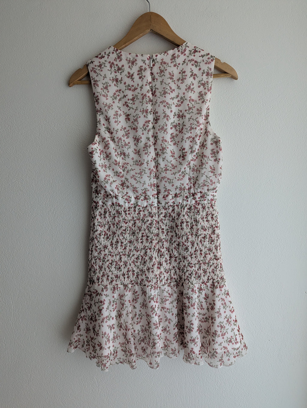 The East Order Floral Lace-up Mini Dress