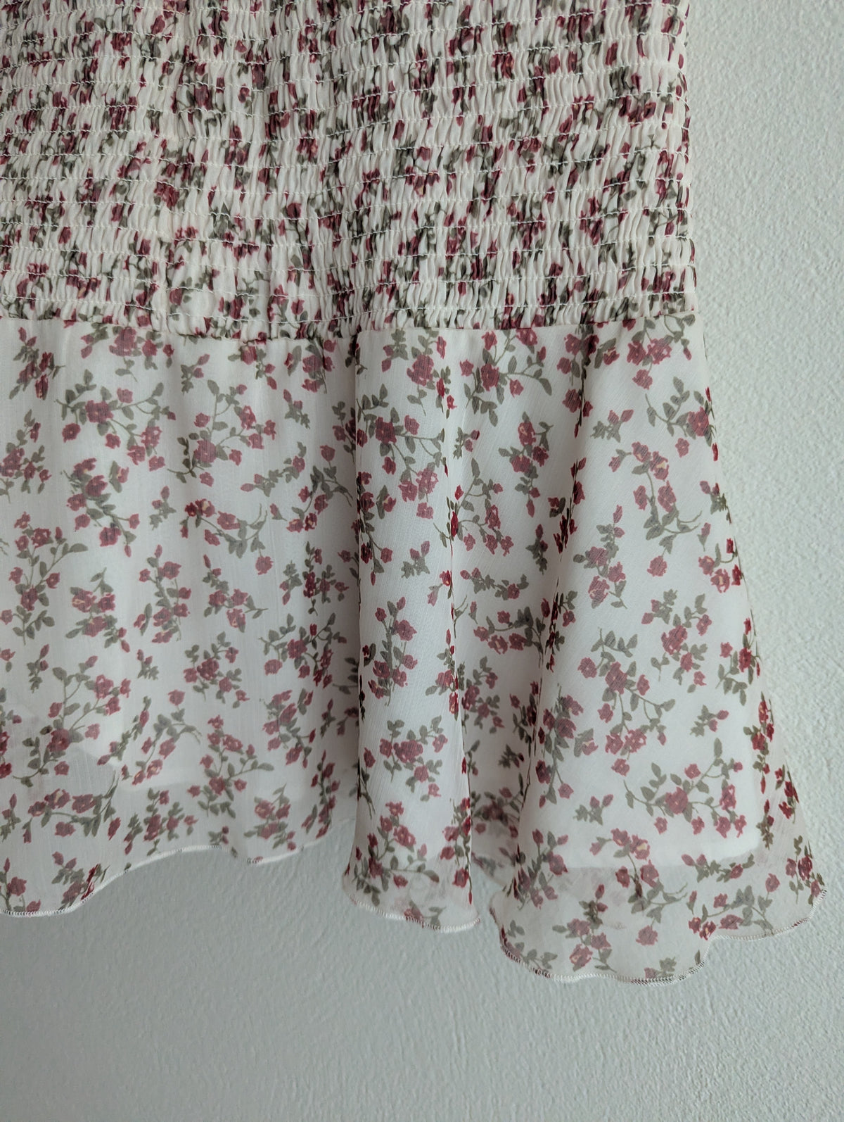 The East Order Floral Lace-up Mini Dress