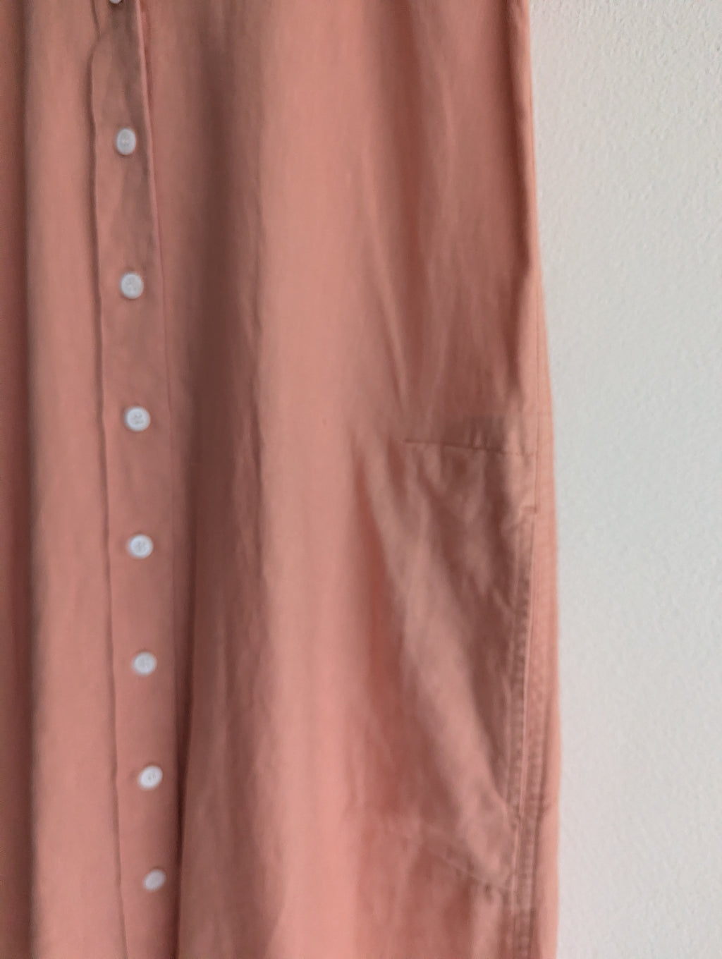 Trenery Peach Linen Button-Down Shirt Dress