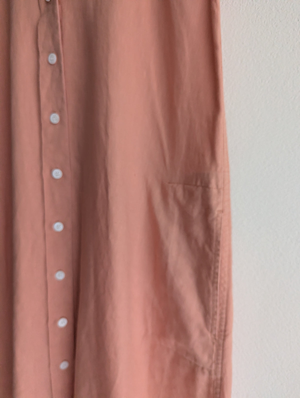 Trenery Peach Linen Button-Down Shirt Dress