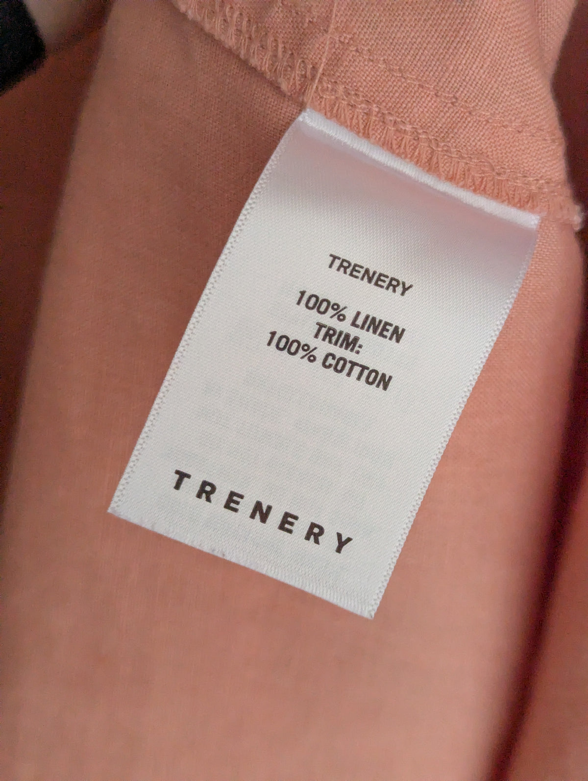 Trenery Peach Linen Button-Down Shirt Dress