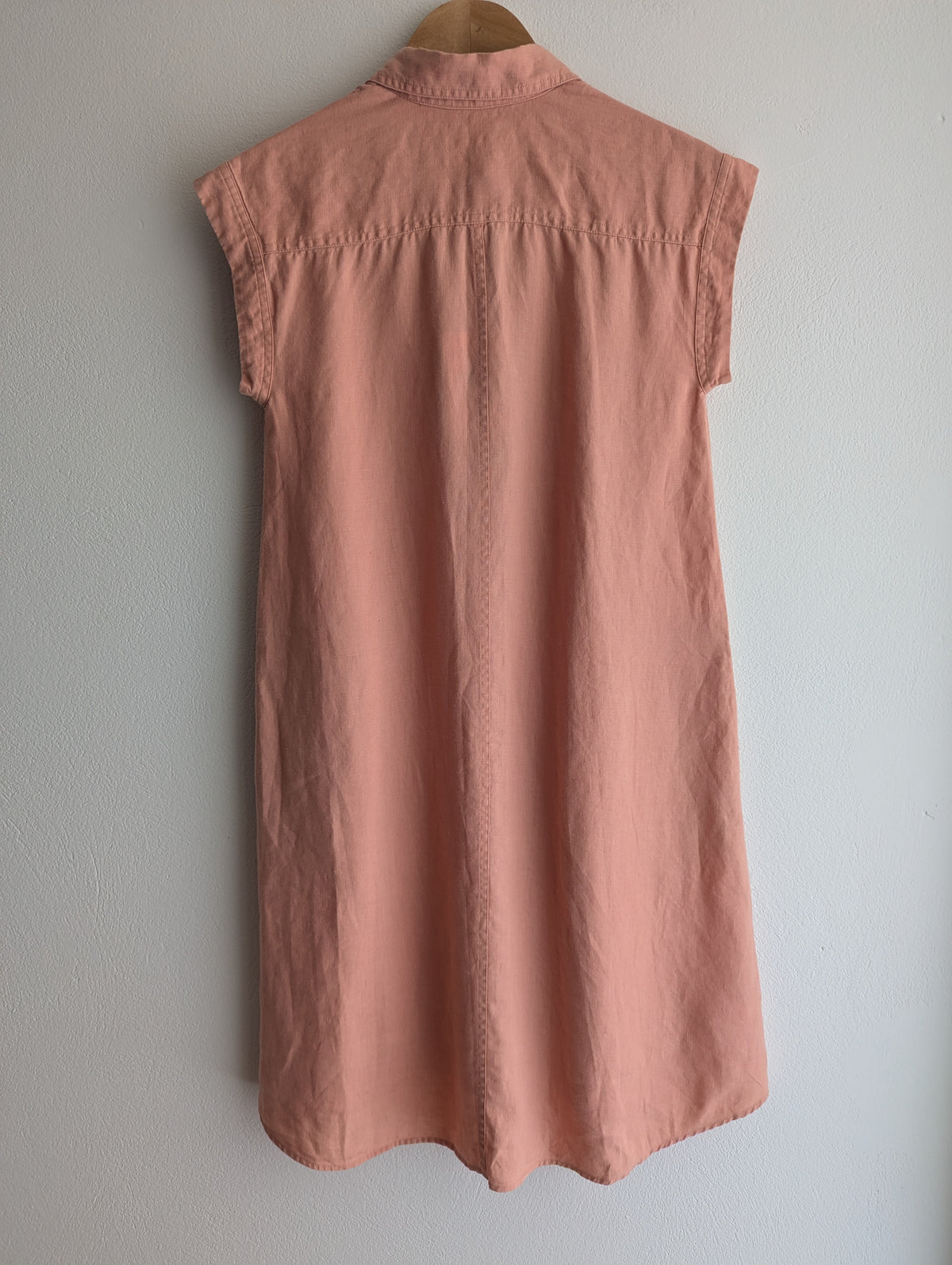 Trenery Peach Linen Button-Down Shirt Dress