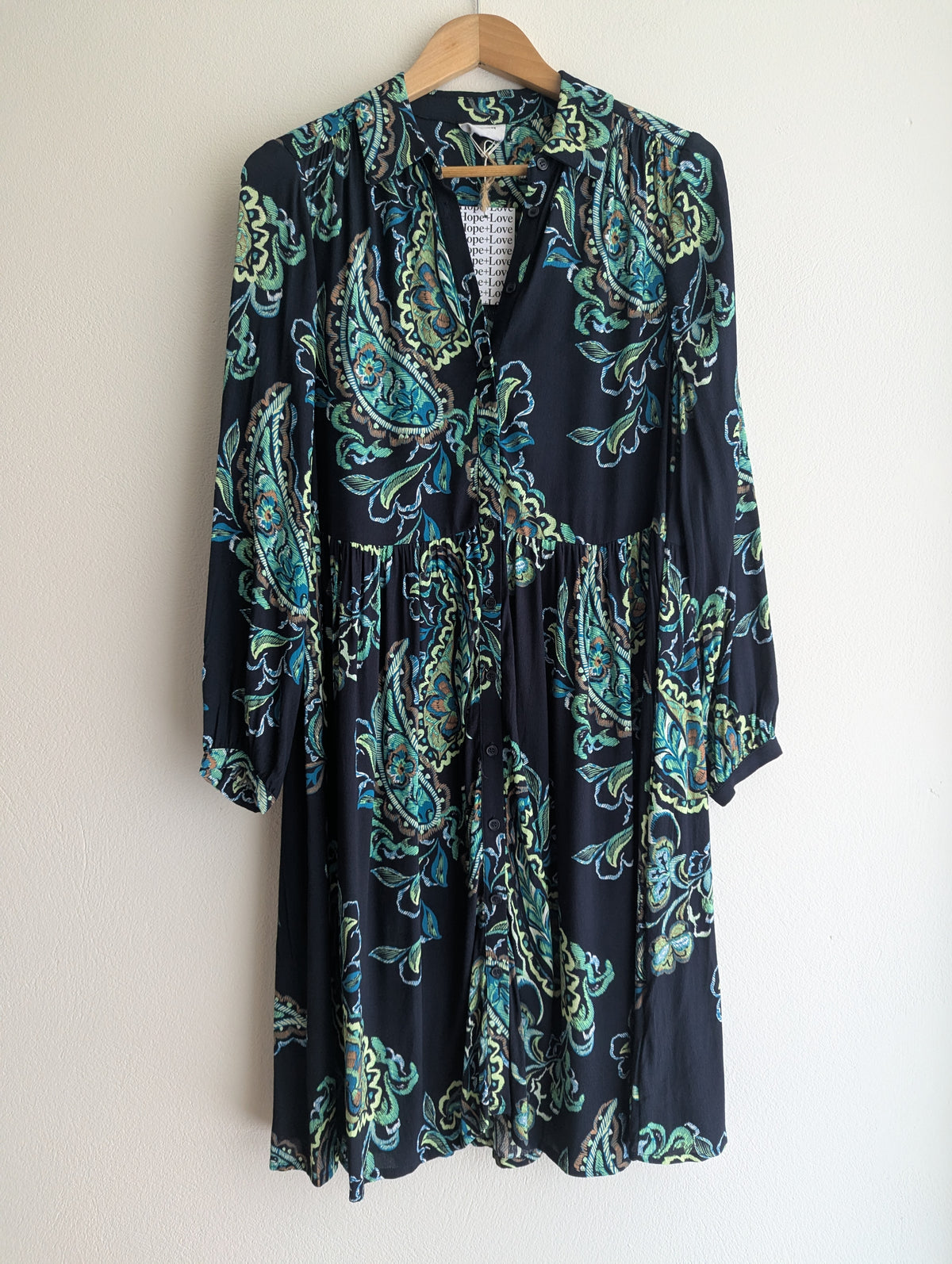 Sussan Navy Paisley Print Shirt Dress