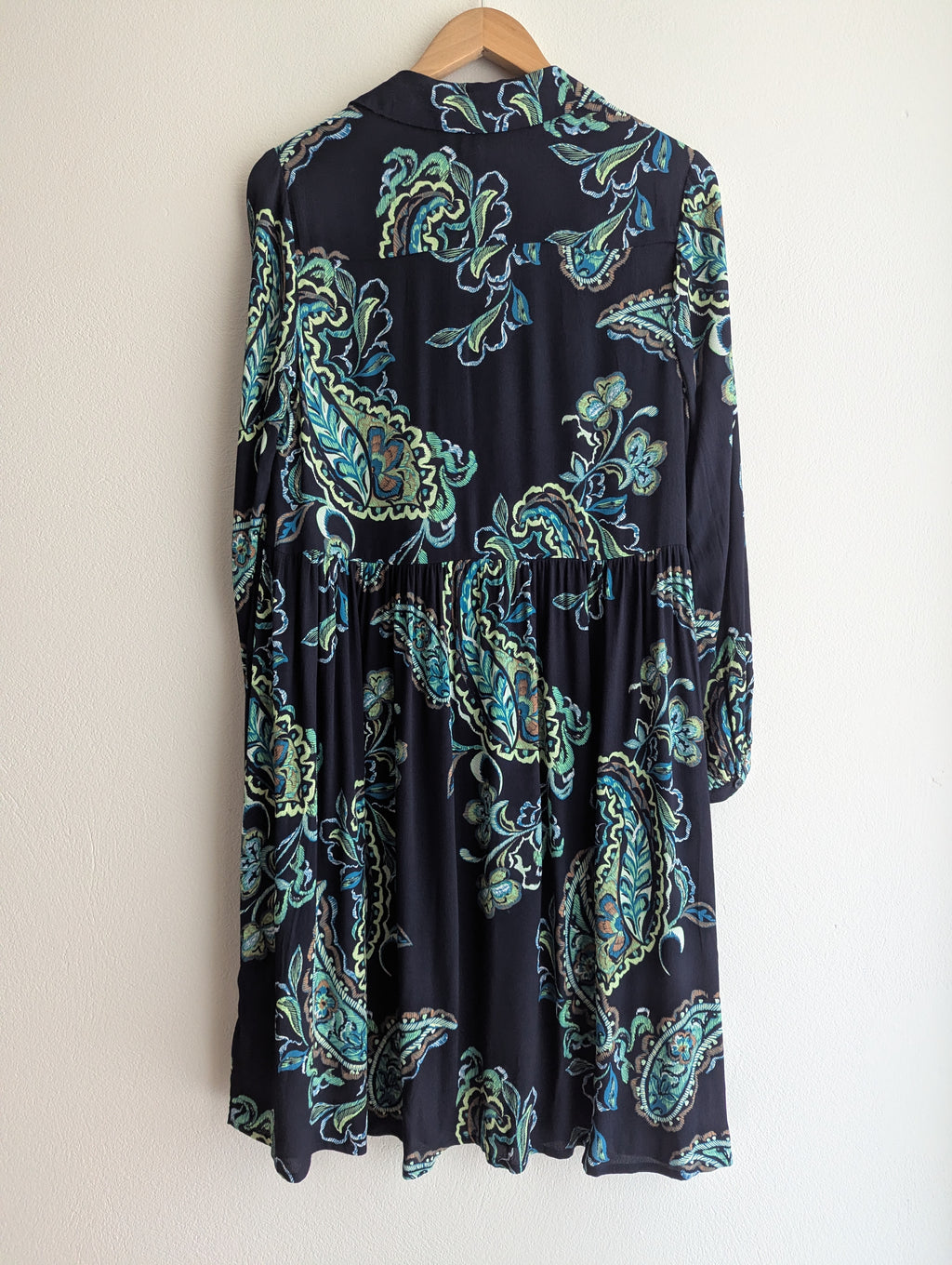 Sussan Navy Paisley Print Shirt Dress