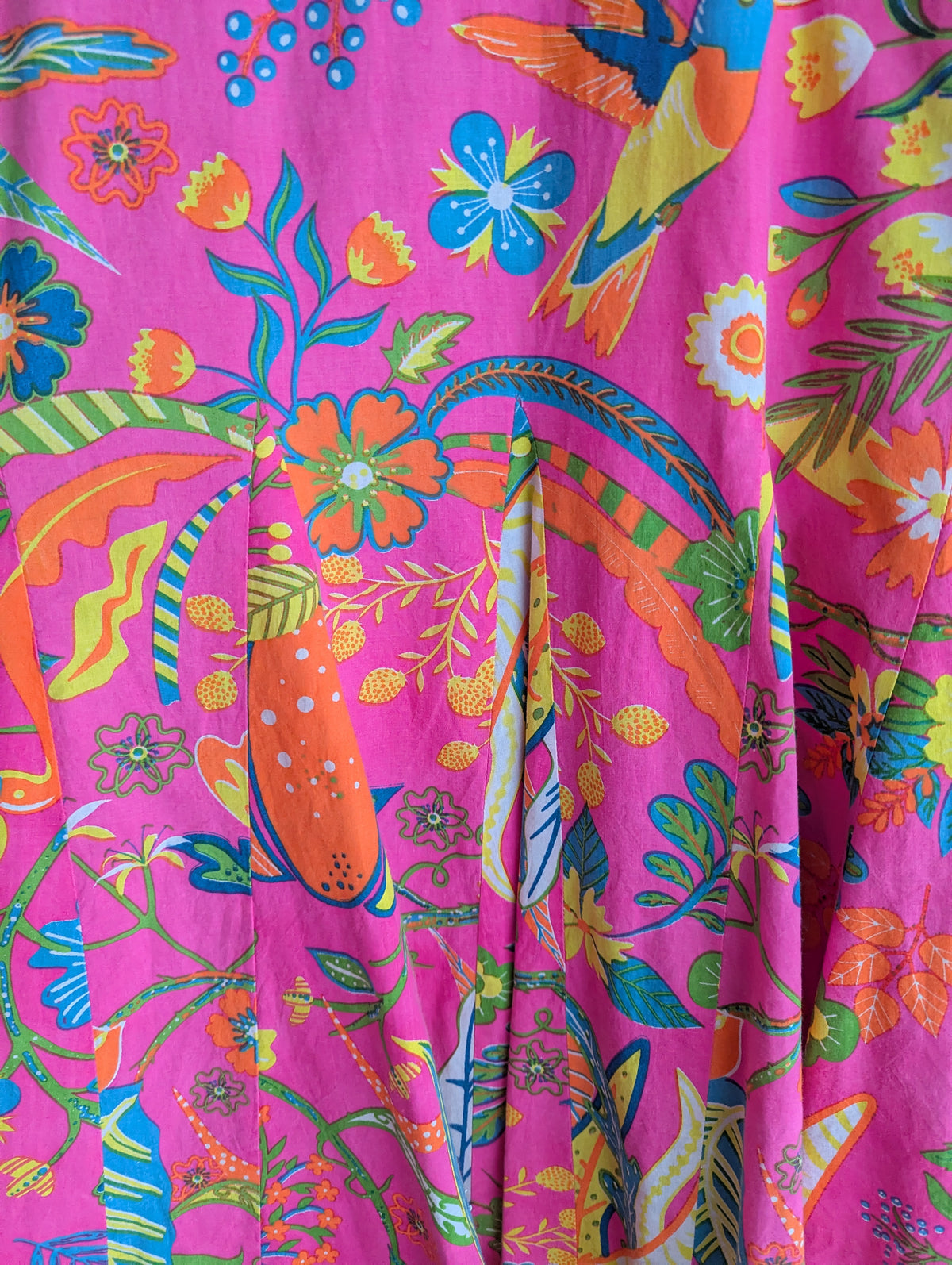 Orientique Naturally Neon Floral Cotton Shirt Dress