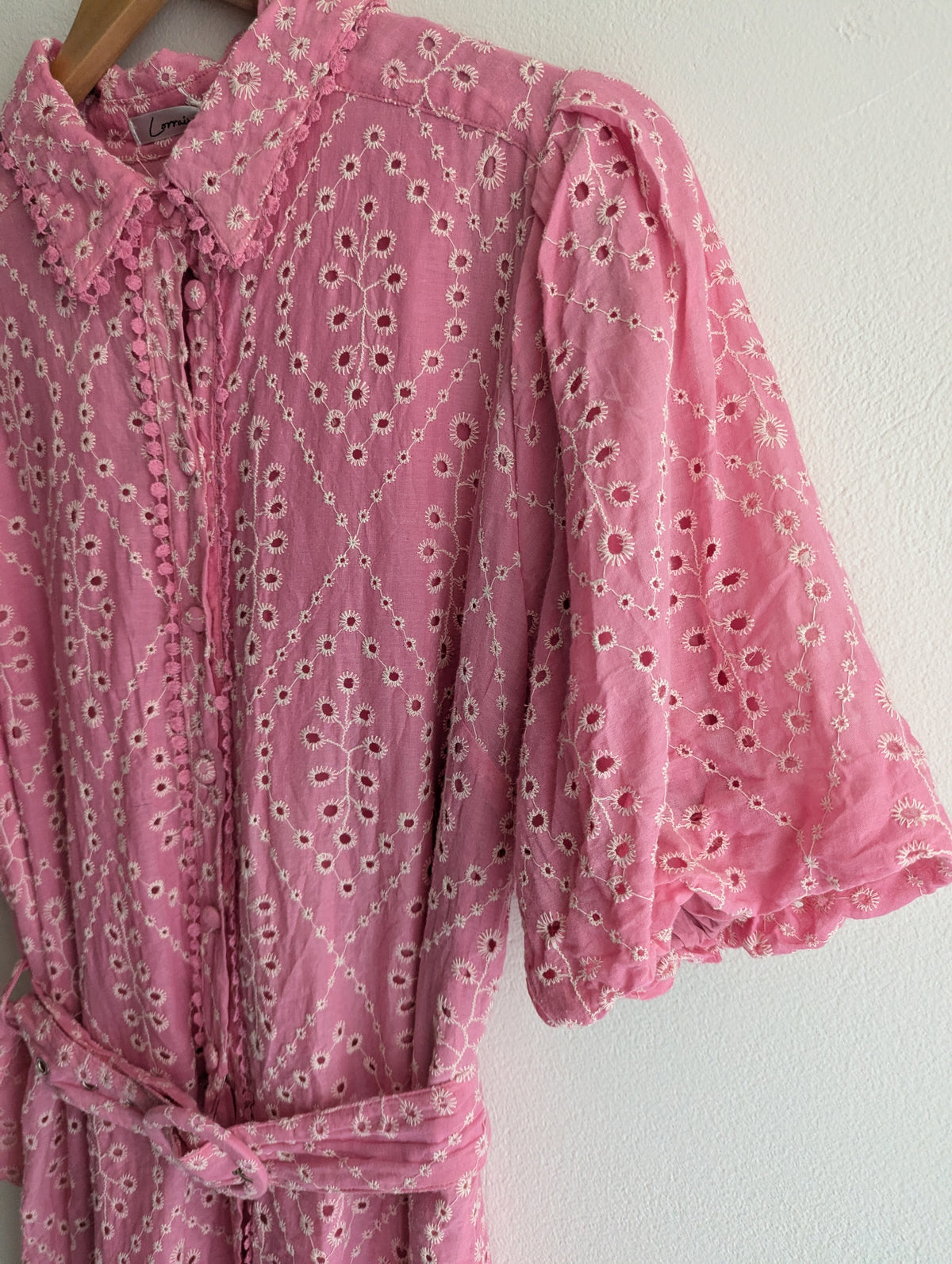 Lorraine Pink & White Cotton Shirt Dress