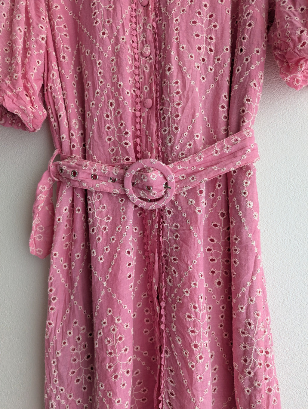 Lorraine Pink & White Cotton Shirt Dress