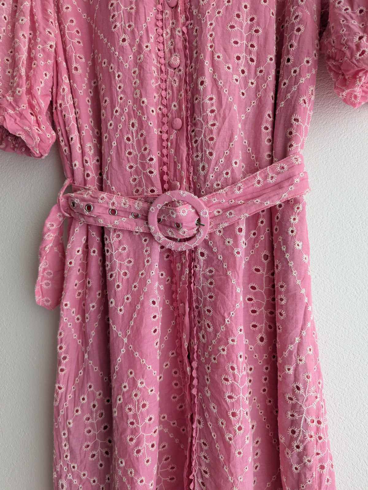 Lorraine Pink & White Cotton Shirt Dress
