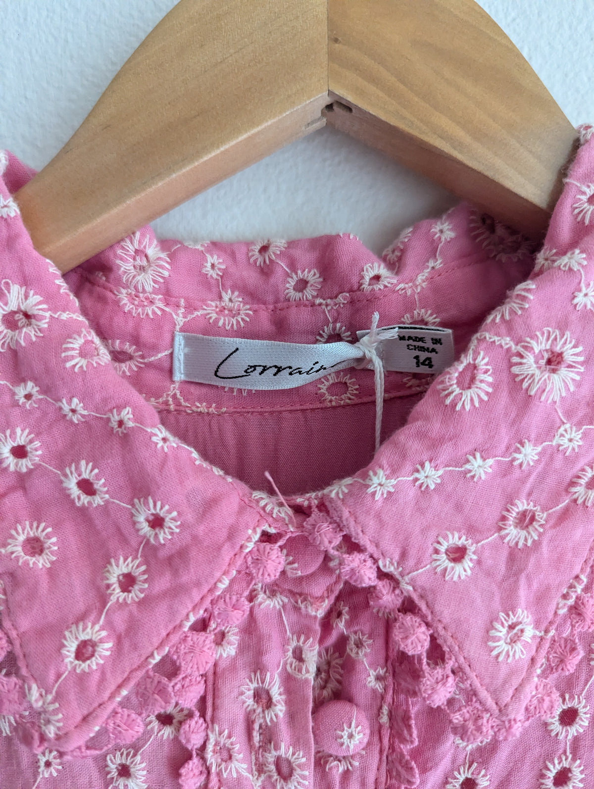 Lorraine Pink & White Cotton Shirt Dress