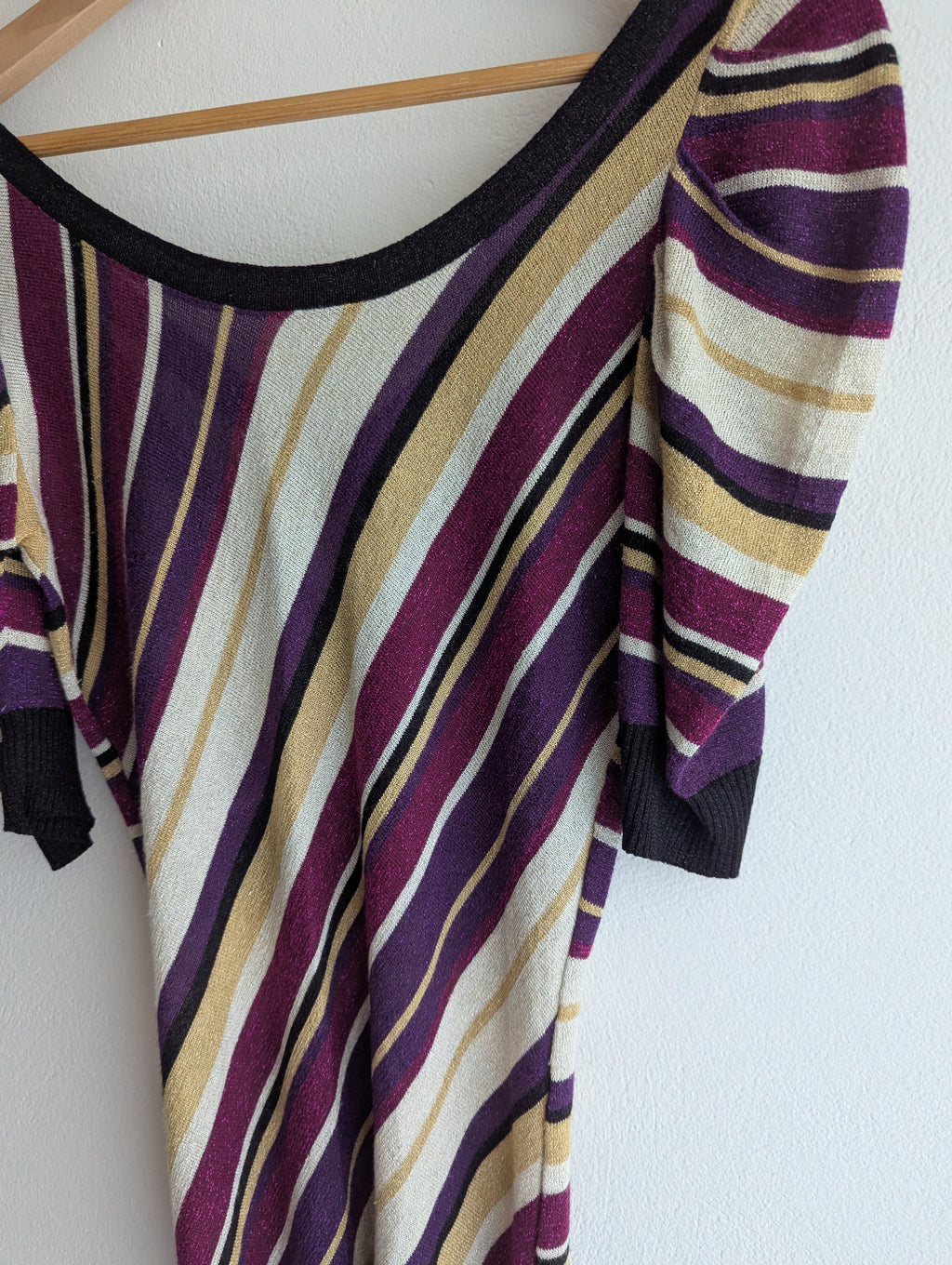 Guess Stripe Lurex Knit Longline Top