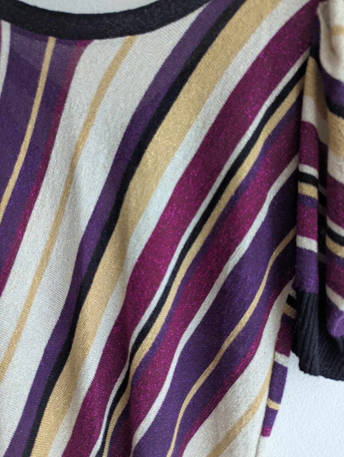 Guess Stripe Lurex Knit Longline Top