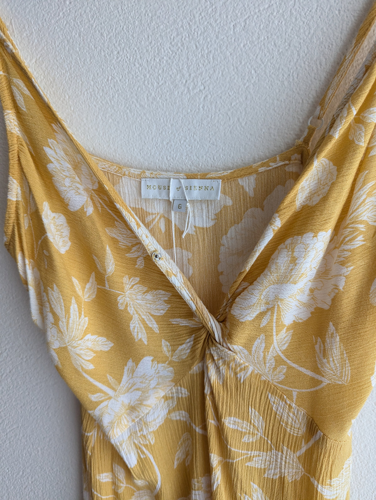 House of Sienna Yellow Floral Sun Dress