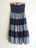 Costello Halter Navy Plaid Cotton Dress
